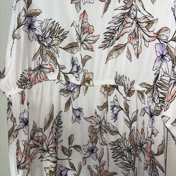 L.I.F.E Life Is For Eternity Floral Beach Cover Up Full Length Duster Size Large - Picture 13 of 13